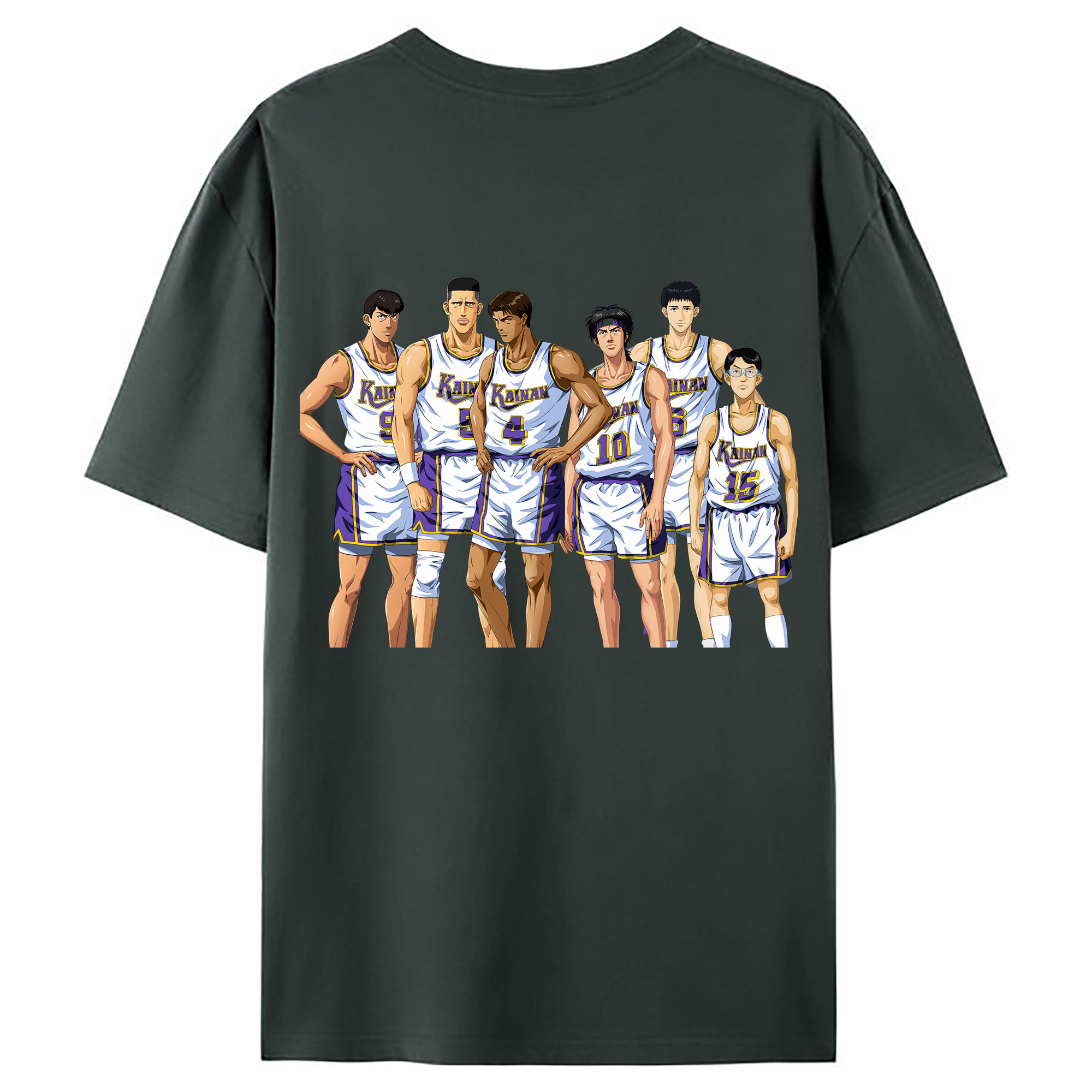 （画像用） SLAM DUNK／スラムダンク 綿100％ メンズ半袖Tシャツ（バックプリント） 通気性